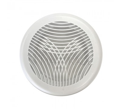 Решетка вентиляционная с фланцем d100 мм круглая, АБС пластик, белый (10РПКФ) №2