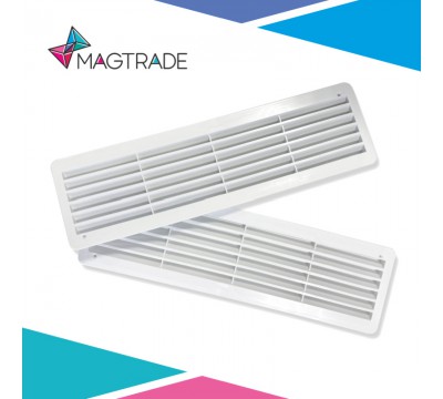 Фото Разъемная переточная вентиляционная решетка Magtrade, 450 х 131 мм, белый АБС пластик 