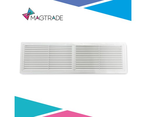 Разъемная переточная вентиляционная решетка Magtrade, 455 х 133 мм, белый АБС пластик